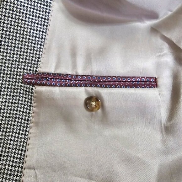 Ralph Lauren Houndstooth Wool Single Breasted Blazer Sz 46L - Picture 9 of 12